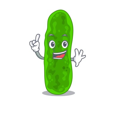 Legionella micdadei mascot character design with one finger gesture clipart