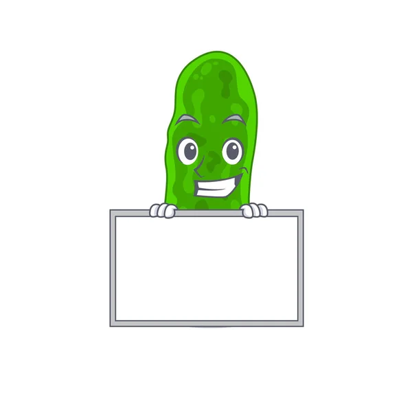 Smiling legionella micdadei cartoon design style has a board — Stock Illustration Smiling legionella micdadei cartoon design style has a board Stock Illustration