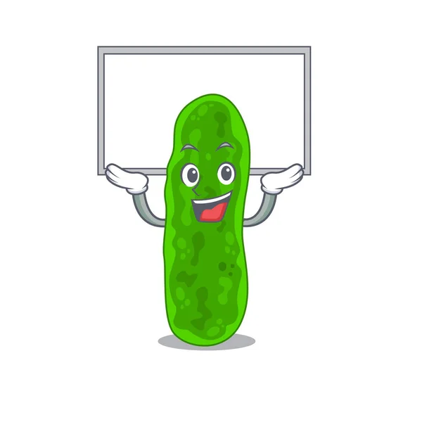 Mascot design of legionella micdadei lift up a board — Stock Illustration Mascot design of legionella micdadei lift up a board Royalty Free Stock Illustrations