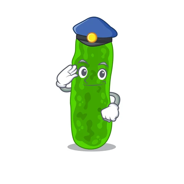 Police officer mascot design of legionella micdadei wearing a hat — Stock Illustration Police officer mascot design of legionella micdadei wearing a hat Stock Illustration