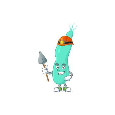cartoon character design of helicobacter pylory work as a miner. Vector illustration clipart