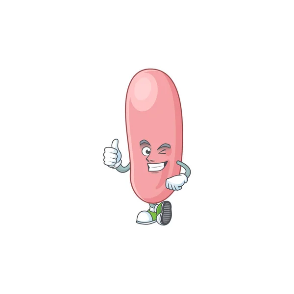 Mascotte Design Stijl Van Legionella Pneunophilla Met Duimen Omhoog Vinger — Stockvector