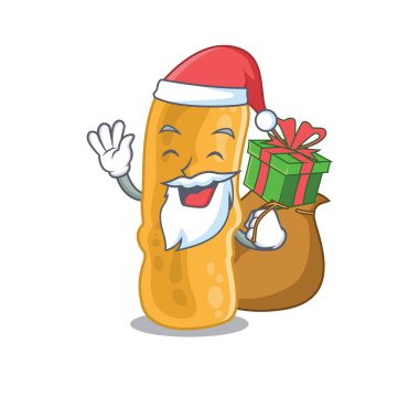 Shigella flexneri Noel hediyeli Noel Baba 'nın çizgi film tasarımı