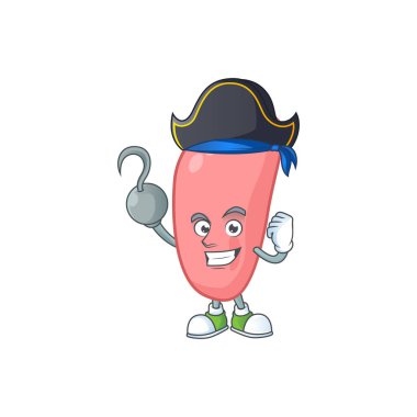 Havalı neisseria gonorhoeae karikatür tasarımı korsanı tek elle. Vektör illüstrasyonu