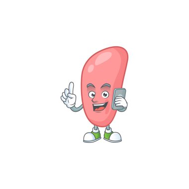 Telefonda konuşan neisseria gonorhoeae çizgi film tasarımı konsepti. Vektör illüstrasyonu