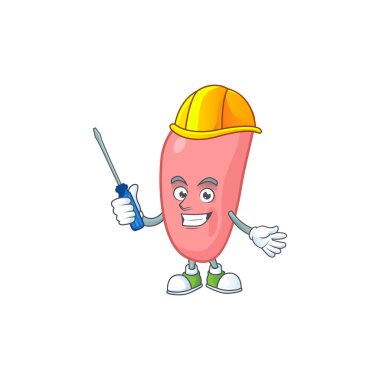 Maskot tasarımı tarzında sunulan akıllı otomotiv neisseria gonorhoeae. Vektör illüstrasyonu