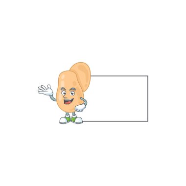 Maskot tasarımlı bir sarcina resmi. Vektör illüstrasyonu