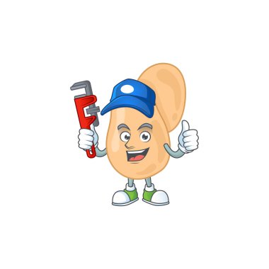 Sarcina maskot tasarımı akıllı tesisatçı işi. Vektör illüstrasyonu