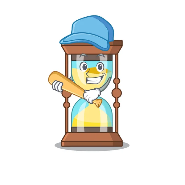 Zdjęcie chronometru postać z kreskówki gra w baseball — Wektor stockowy
