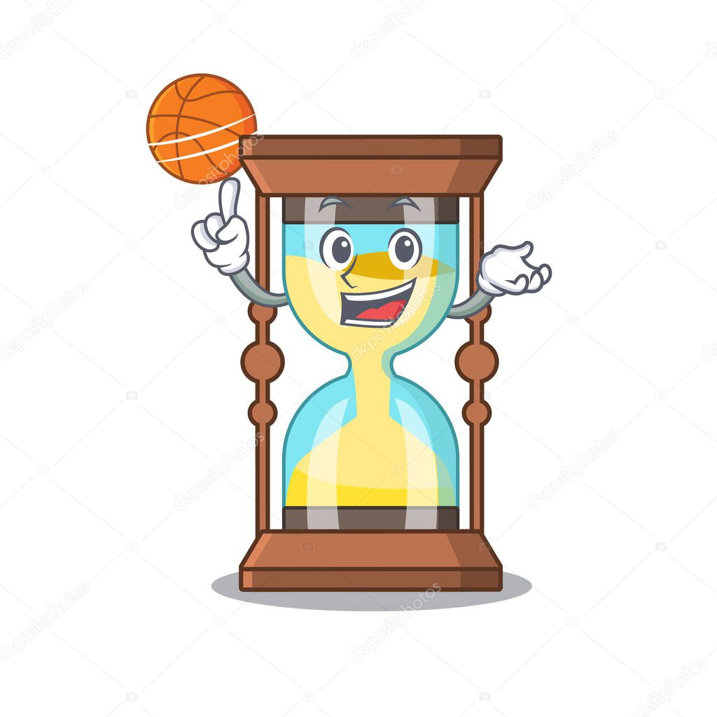 Gorgeous chronometer mascot design style with basketball