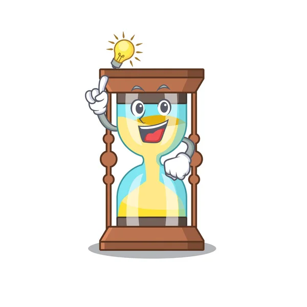 Design de personagem mascote de cronômetro com tem uma ideia gesto inteligente — Vetor de Stock