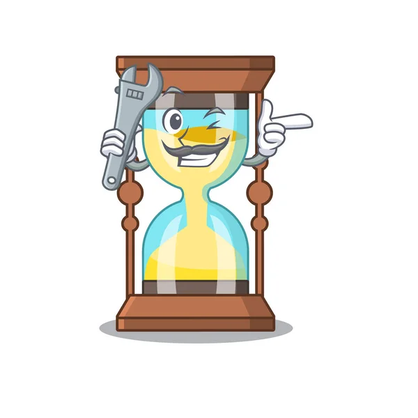 Une image du concept de mascotte de mécanicien de chronomètre — Image vectorielle