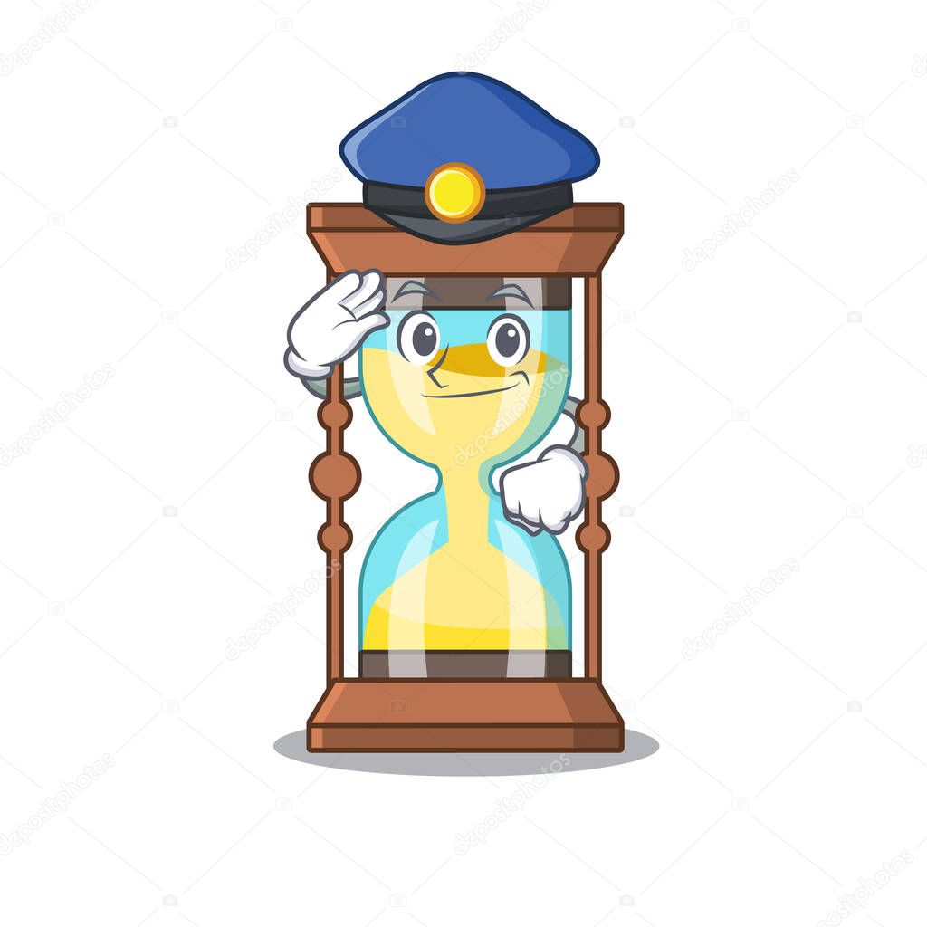 Police officer mascot design of chronometer wearing a hat