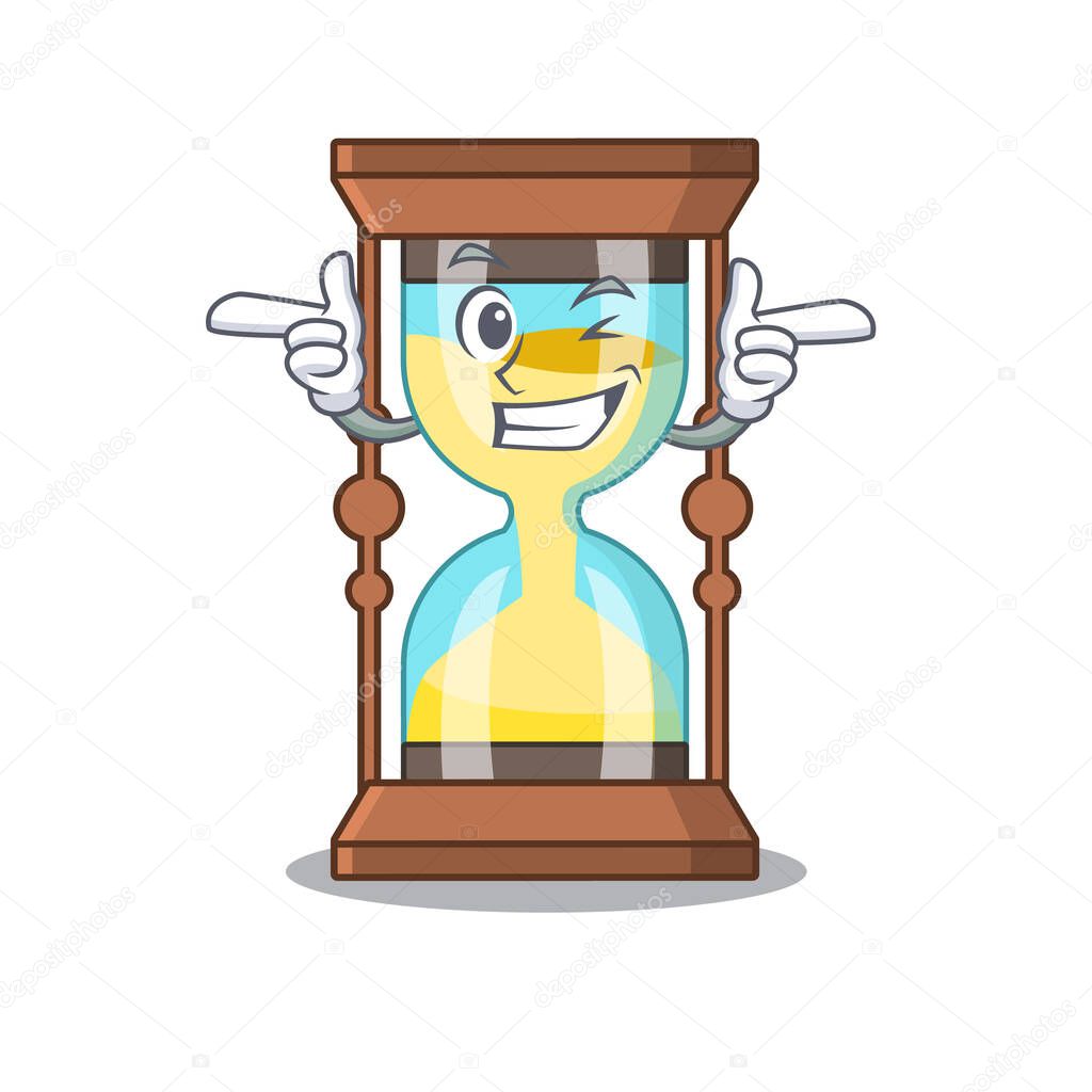 Cartoon design concept of chronometer with funny wink eye