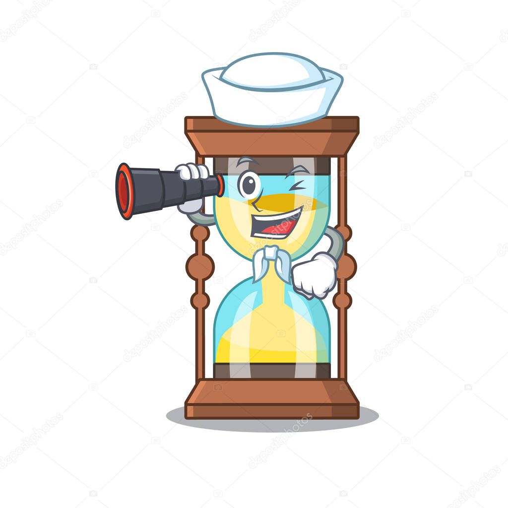 A cartoon icon of chronometer Sailor with binocular