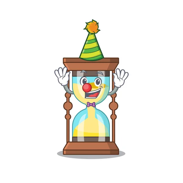 Cartoon karakter ontwerp concept van leuke clown chronometer — Stockvector