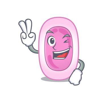 İki parmaklı mutlu bordetela pertussis çizgi film tasarımı konsepti