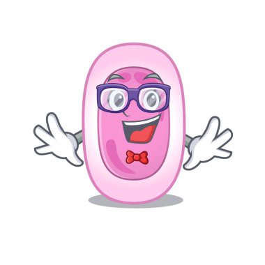 Maskot tasarım tarzı gözlüklü inek bordetela pertussis.