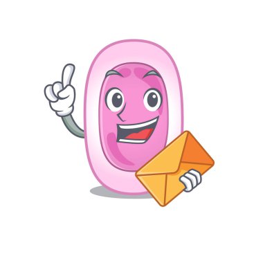 Kahverengi zarflı mutlu bordetela pertusis maskot tasarımı