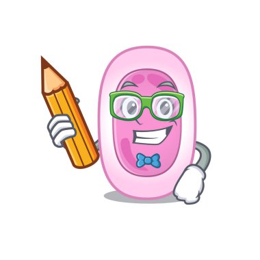 Kalem ve gözlüklü zeki bir bordetela pertussis çizgi film karakteri.