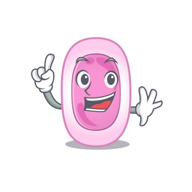 Bordetela pertusis maskot tasarımı ve bir parmak hareketiyle