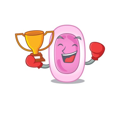 Bordetela pertusis maskot tasarımının zarif bir boks şampiyonu.