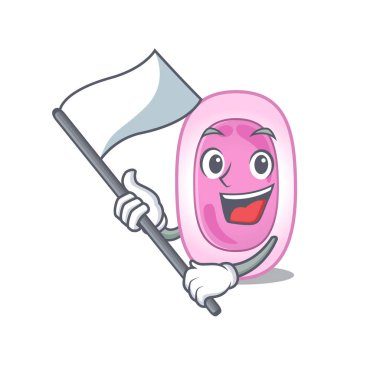 Bayrağı olan milliyetçi bir bordetela pertusis maskot tasarımı.