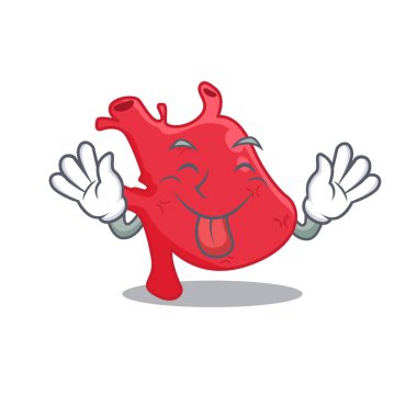 Ağzı açık komik bir kalp çizimi.