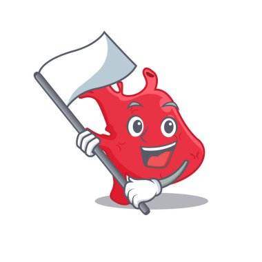 Bayrağı olan milliyetçi bir kalp maskotu tasarımı