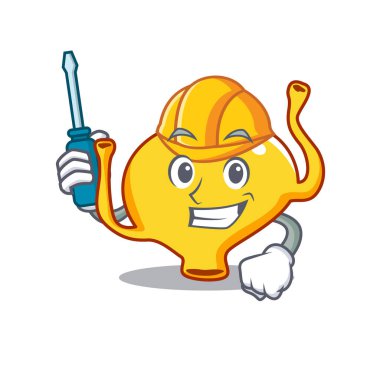 Mesanenin çizgi film karakteri otomotiv olarak çalışıyordu.