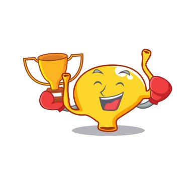 Mesane maskotu tasarımında zarif bir boks şampiyonu.