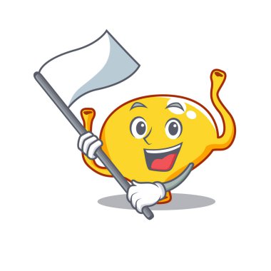 Bayrağı olan milliyetçi bir mesane maskotu.