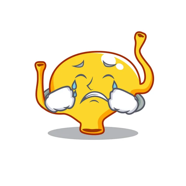 Dibujos animados diseño de carácter de la vejiga con una cara llorando — Vector de stock