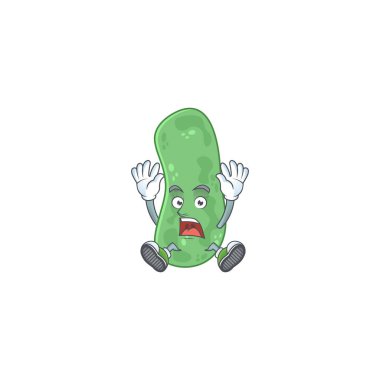 Enterobacteriaceae çizgi film karakteri tasarımı şok edici bir jest gösteriyor