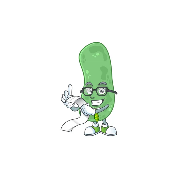 Mascotte concept de dessin animé de enterobacteriaceae avec la liste des menus — Image vectorielle