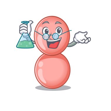 Neisseria gonorrhoeae akıllı Profesör Çizgi Film tasarım stili cam tüple çalışıyor