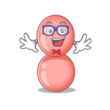 Maskot tasarım tarzı gözlüklü inek neisseria gonorrhoeae.