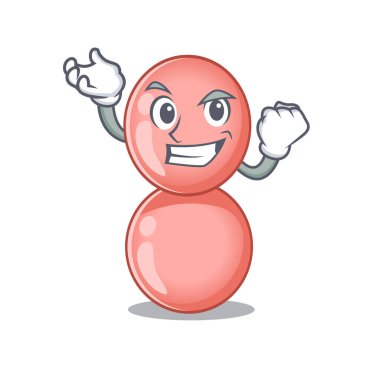 Göz kamaştırıcı bir neisseria gonorrhoeae maskot tasarımı, mutlu yüzlü.