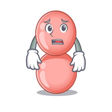 Endişeli yüzünü gösteren neisseria gonorrhoeae çizgi film tasarımı stili