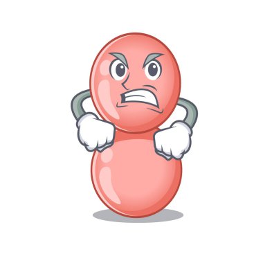 Maskot tasarım konsepti kızgın yüzlü neisseria gonorrhoeae