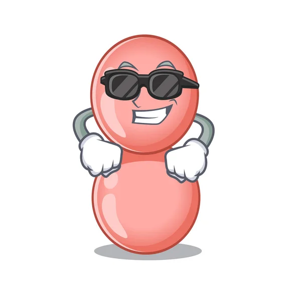 Coole neisseria gonorrhoeae Cartoon-Figur mit teurer schwarzer Brille — Stockvektor