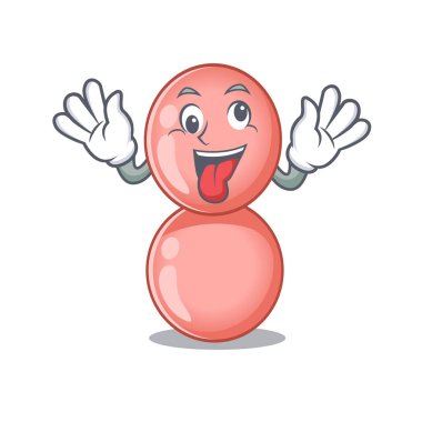 Bir neisseria gonorrhoeae karikatür tasarımı çılgın bir yüze sahip.
