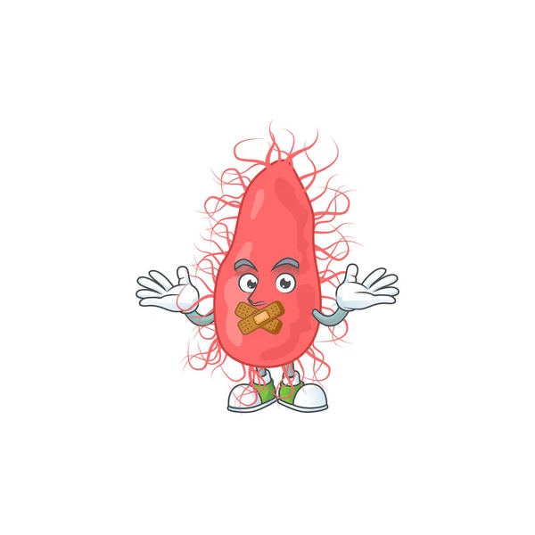 Escherichia mascota diseño de dibujos animados con gesto de dedo tranquilo — Vector de stock