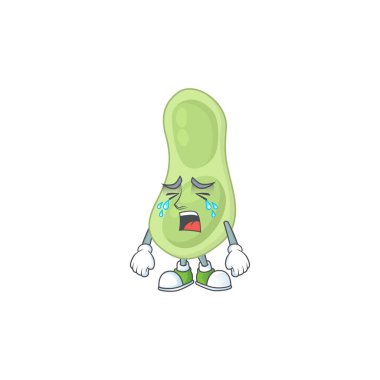 A weeping staphylococcus pneumoniae cartoon character design concept clipart
