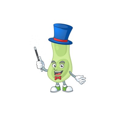 Yetenekli staphylococcus pneumoniae Sihirbaz çizgi film karakter tasarımı stili