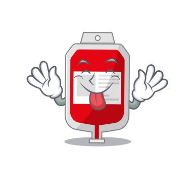 Komik kanlı plastik poşet çizgi film tasarımı.