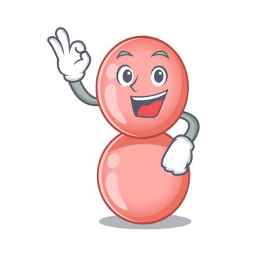 Neisseria gonorrhoeae maskot tasarım stili.