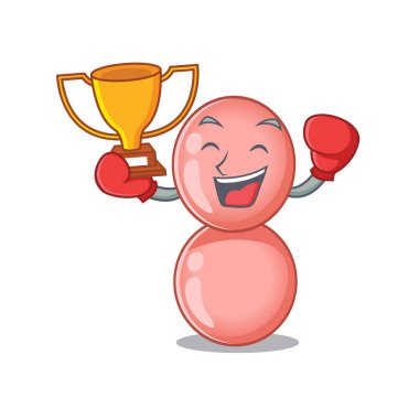 Neisseria gonorrhoeae maskot tasarımının zarif bir boks şampiyonu.