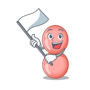 Bayrağı olan milliyetçi bir neisseria gonorrhoeae maskot tasarımı.