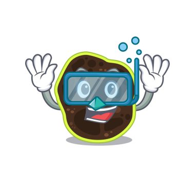 Firmicutes maskot tasarımı dalış gözlükleriyle yüzer